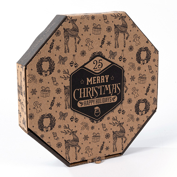 Giá rẻ tùy chỉnh in tất cả các kích thước 9 10 11 12 14 18 inch hộp bánh pizza giấy kraft sóng