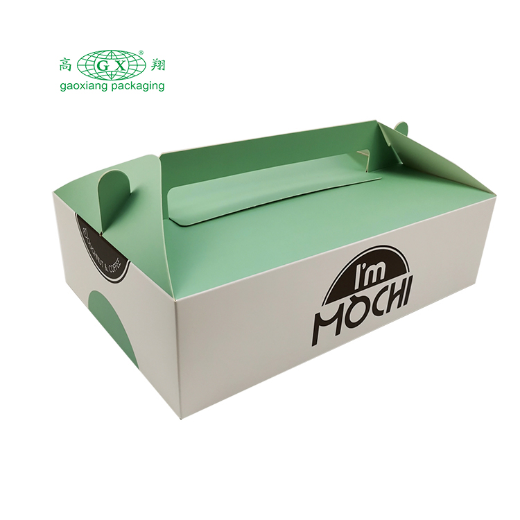 Bán buôn sencai tùy chỉnh in ấn hộp giấy bánh rán có tay cầm