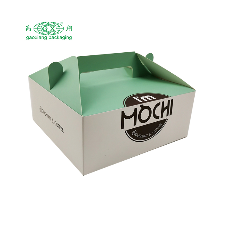 Bán buôn sencai tùy chỉnh in ấn hộp giấy bánh rán có tay cầm