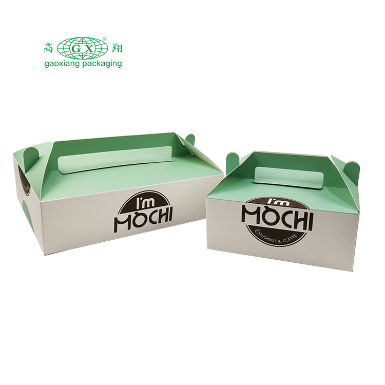 Bán buôn sencai tùy chỉnh in ấn hộp giấy bánh rán có tay cầm