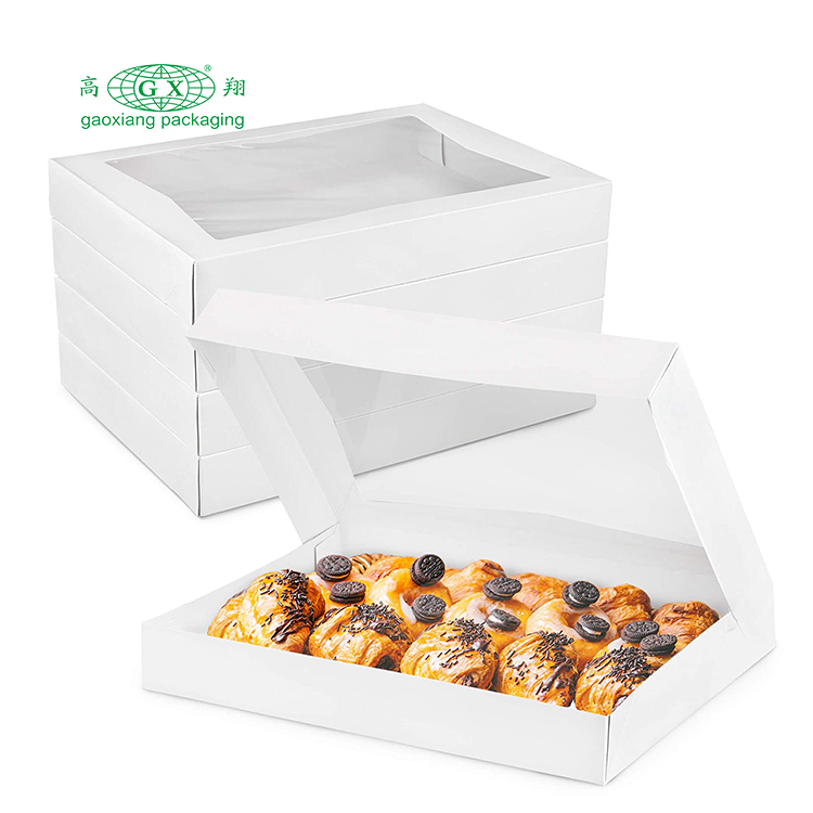 Giấy cookie macaron hộp cupcake hộp bánh rán hộp kẹo hộp đám cưới với cửa sổ rõ ràng