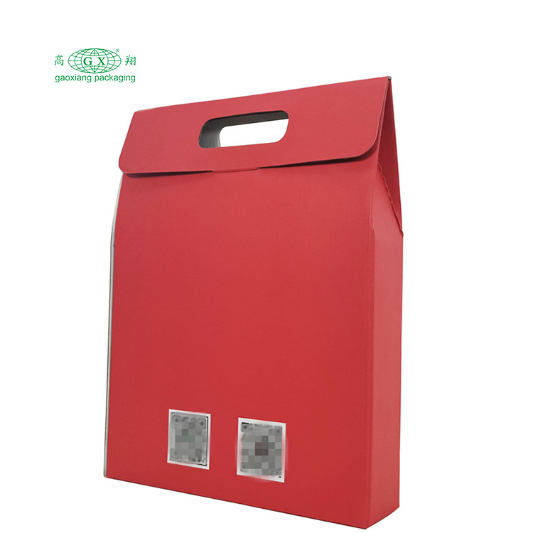 Bán buôn tùy chỉnh in hộp rượu có thể gập lại hộp giấy 3 chai bao bì hộp có cửa sổ