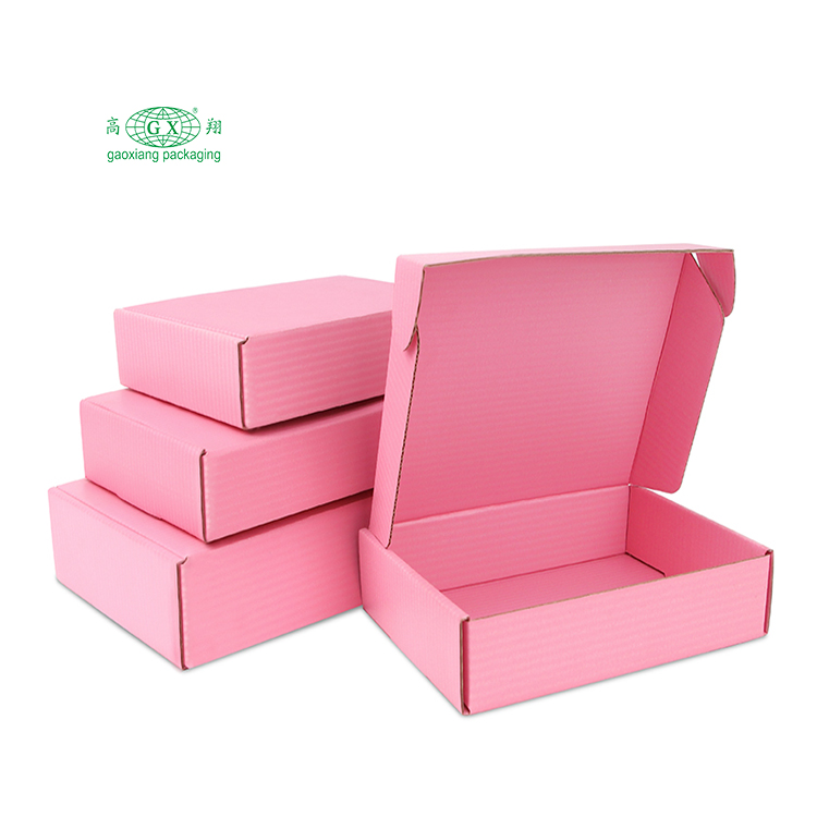 Logo tùy chỉnh sử dụng nhiều lần giấy màu hồng các tông sóng bưu phẩm hộp vận chuyển bao bì
