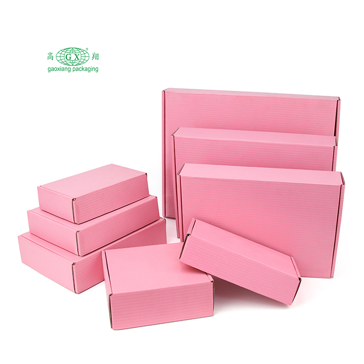 Logo tùy chỉnh sử dụng nhiều lần giấy màu hồng các tông sóng bưu phẩm hộp vận chuyển bao bì