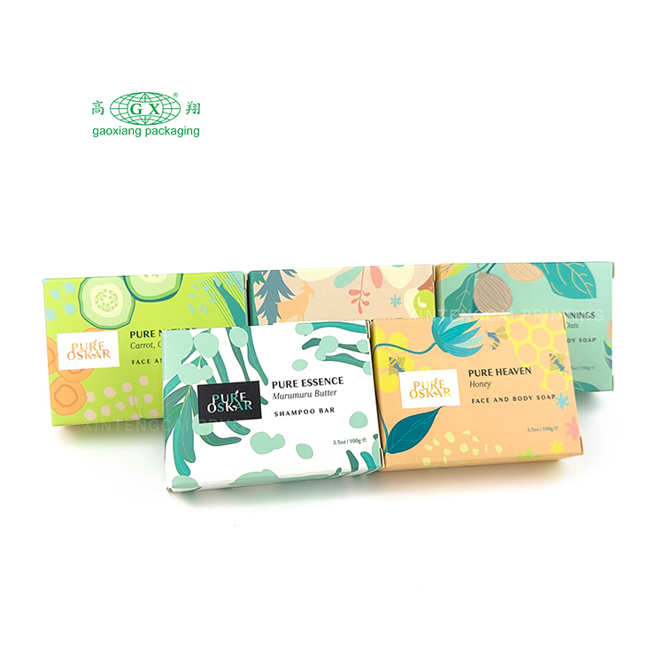 Đầy đủ màu sắc in ấn tùy chỉnh tái chế xà phòng thủ công nhỏ bao bì hộp giấy nghệ thuật bán buôn