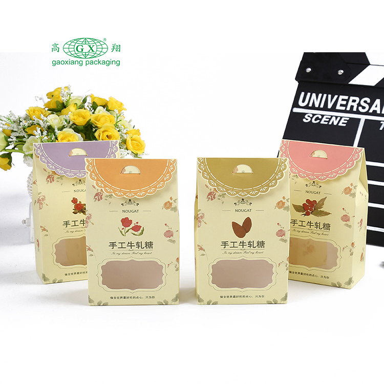 Hộp giấy đóng gói bánh quy kẹo sô cô la tùy chỉnh có cửa sổ