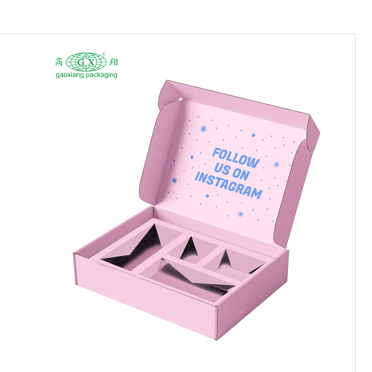 Giấy bìa cứng lớn bưu phẩm hộp chăm sóc da mỹ phẩm in logo tùy chỉnh hộp đóng gói vận chuyển sóng có chèn