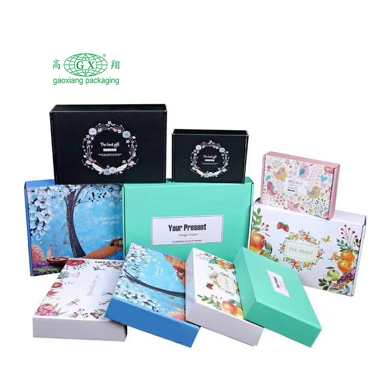 Bưu phẩm tùy chỉnh in hộp các tông quần áo gấp hộp bưu phẩm hộp vận chuyển có logo