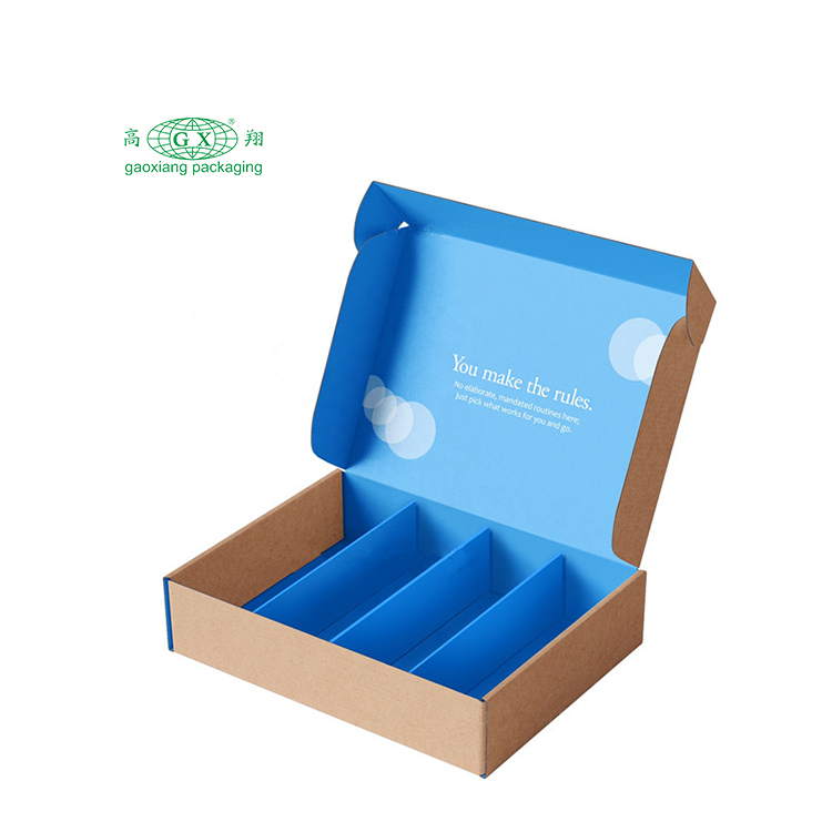 Giấy bìa cứng lớn bưu phẩm hộp chăm sóc da mỹ phẩm in logo tùy chỉnh hộp đóng gói vận chuyển sóng có chèn