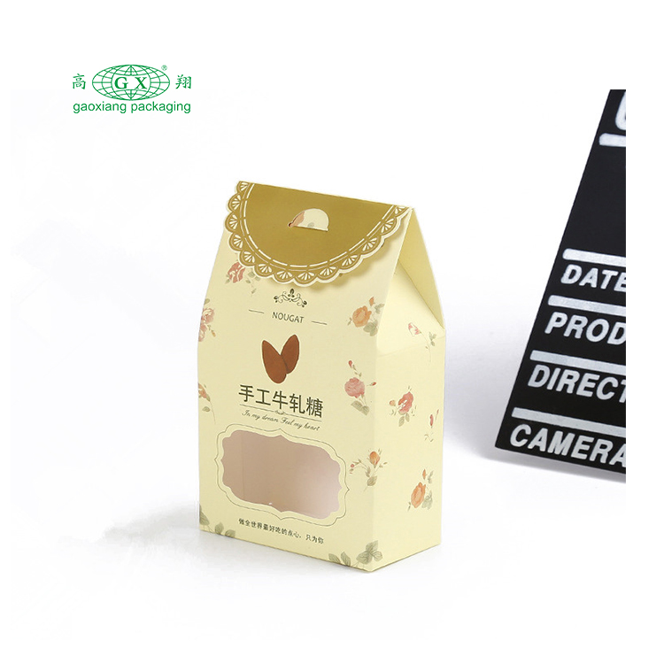 Hộp giấy đóng gói bánh quy sô cô la kẹo dẻo hình đầu hồi có cửa sổ