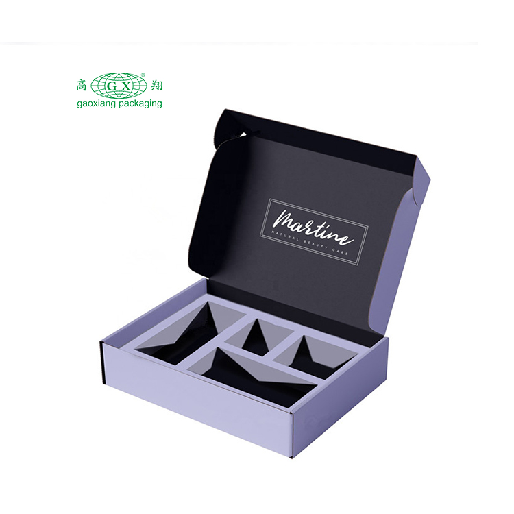 Giấy bìa cứng lớn bưu phẩm hộp chăm sóc da mỹ phẩm in logo tùy chỉnh hộp đóng gói vận chuyển sóng có chèn