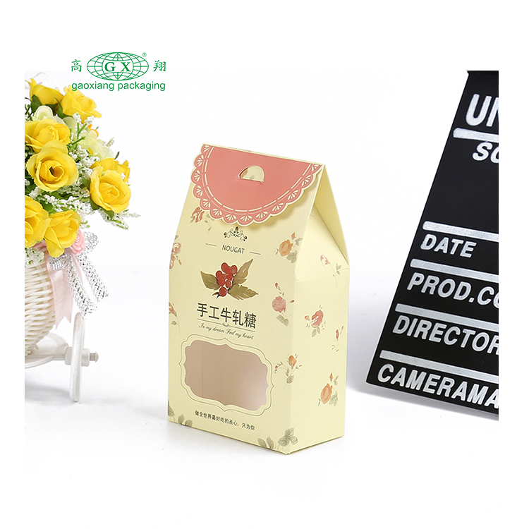 Hộp giấy đóng gói bánh quy sô cô la kẹo dẻo hình đầu hồi có cửa sổ