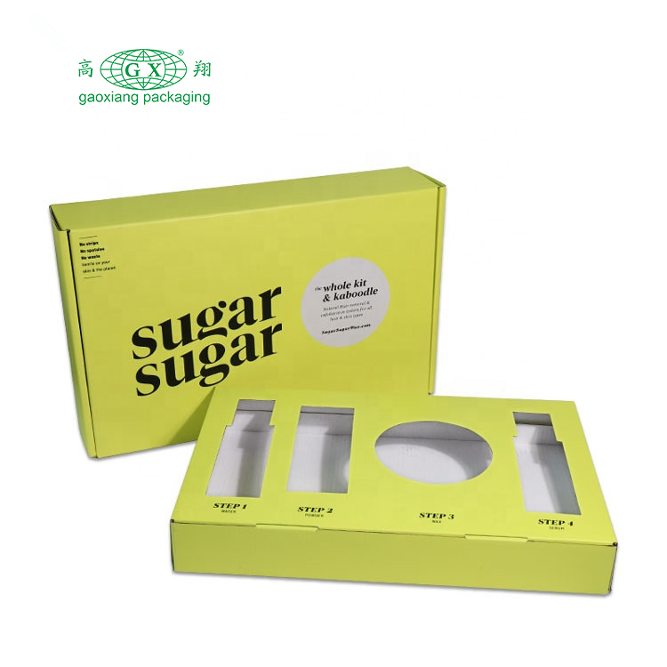 Giấy bìa cứng lớn bưu phẩm hộp chăm sóc da mỹ phẩm in logo tùy chỉnh hộp đóng gói vận chuyển sóng có chèn