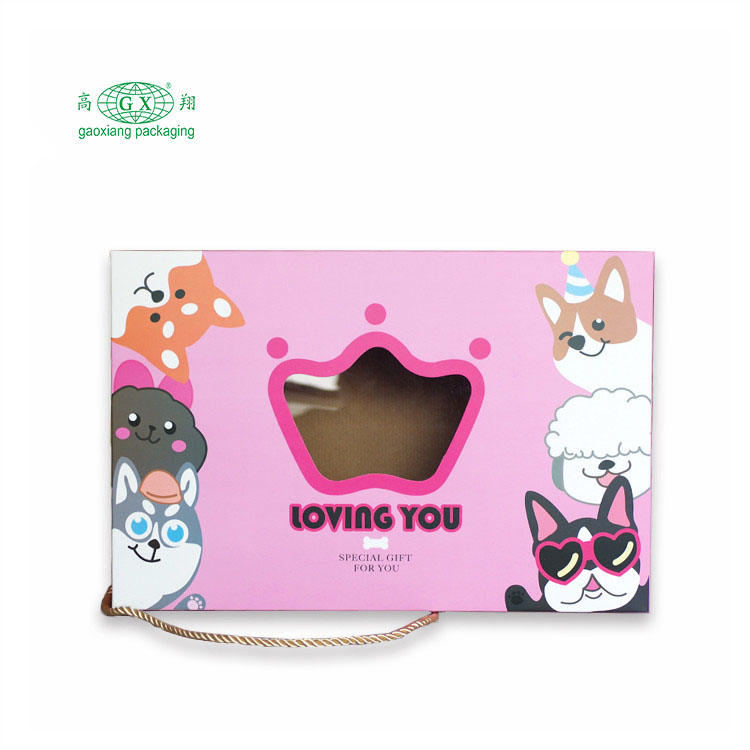 Logo tùy chỉnh lạ mắt giấy hộp bưu phẩm quần áo trẻ em cuốn sách đồ chơi sóng bao bì hộp hộp cửa sổ