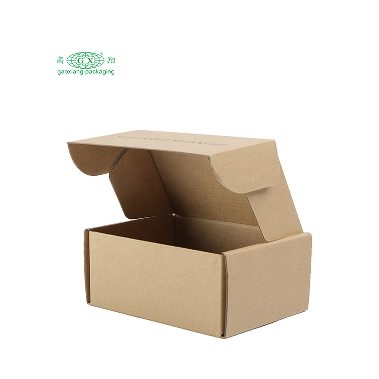 Tái chế giấy tùy chỉnh hộp bưu phẩm bao bì màu nâu kraft in hộp đóng gói sóng