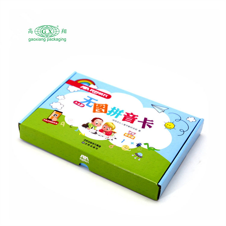 Logo tùy chỉnh lạ mắt giấy hộp bưu phẩm quần áo trẻ em cuốn sách đồ chơi sóng bao bì hộp hộp cửa sổ
