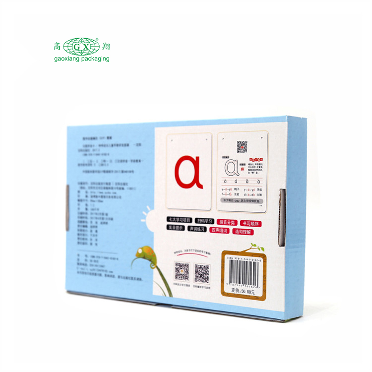 Logo tùy chỉnh lạ mắt giấy hộp bưu phẩm quần áo trẻ em cuốn sách đồ chơi sóng bao bì hộp hộp cửa sổ
